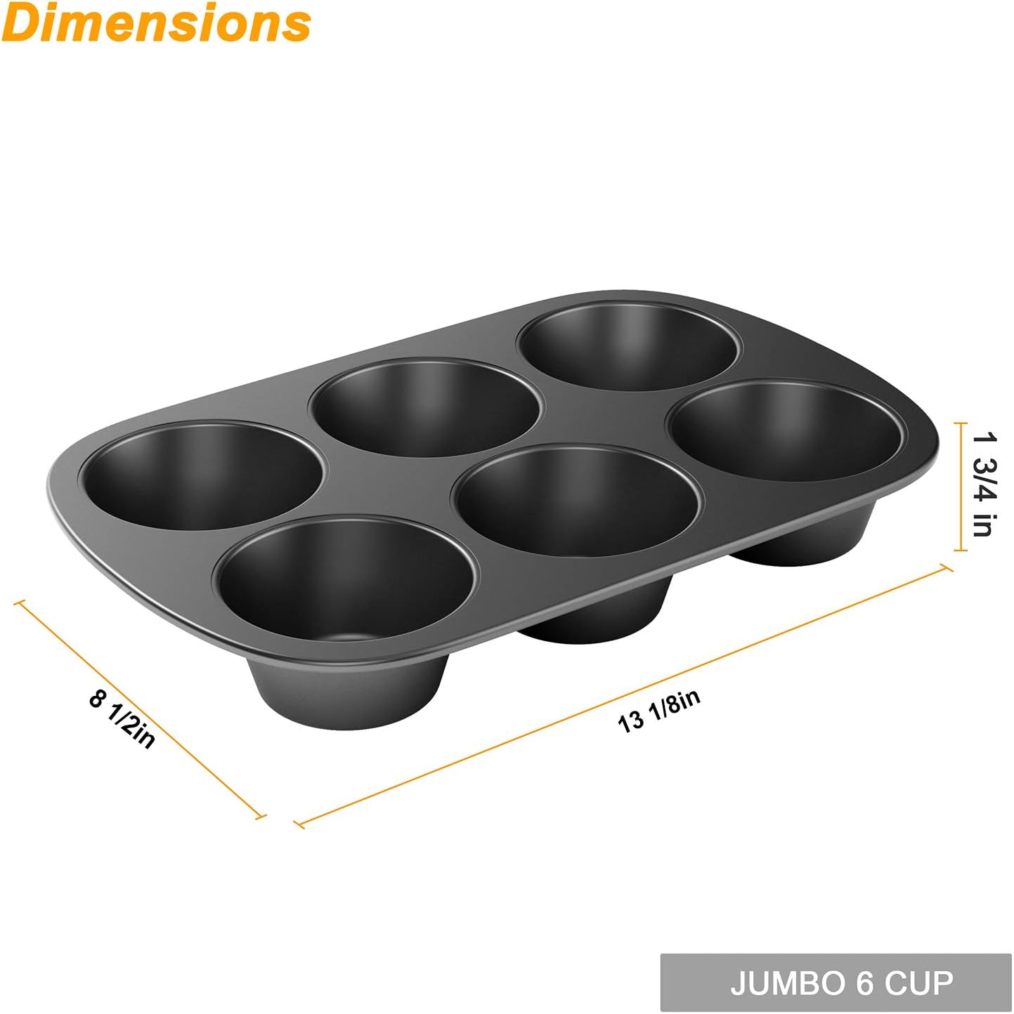 SNF Choice 3 Pack Nonstick Muffin Pan, Carbon Steel Cupcake Pan, Easy to Clean and Perfect for Making Muffins or Cupcakes, 6 Cup Jumbo