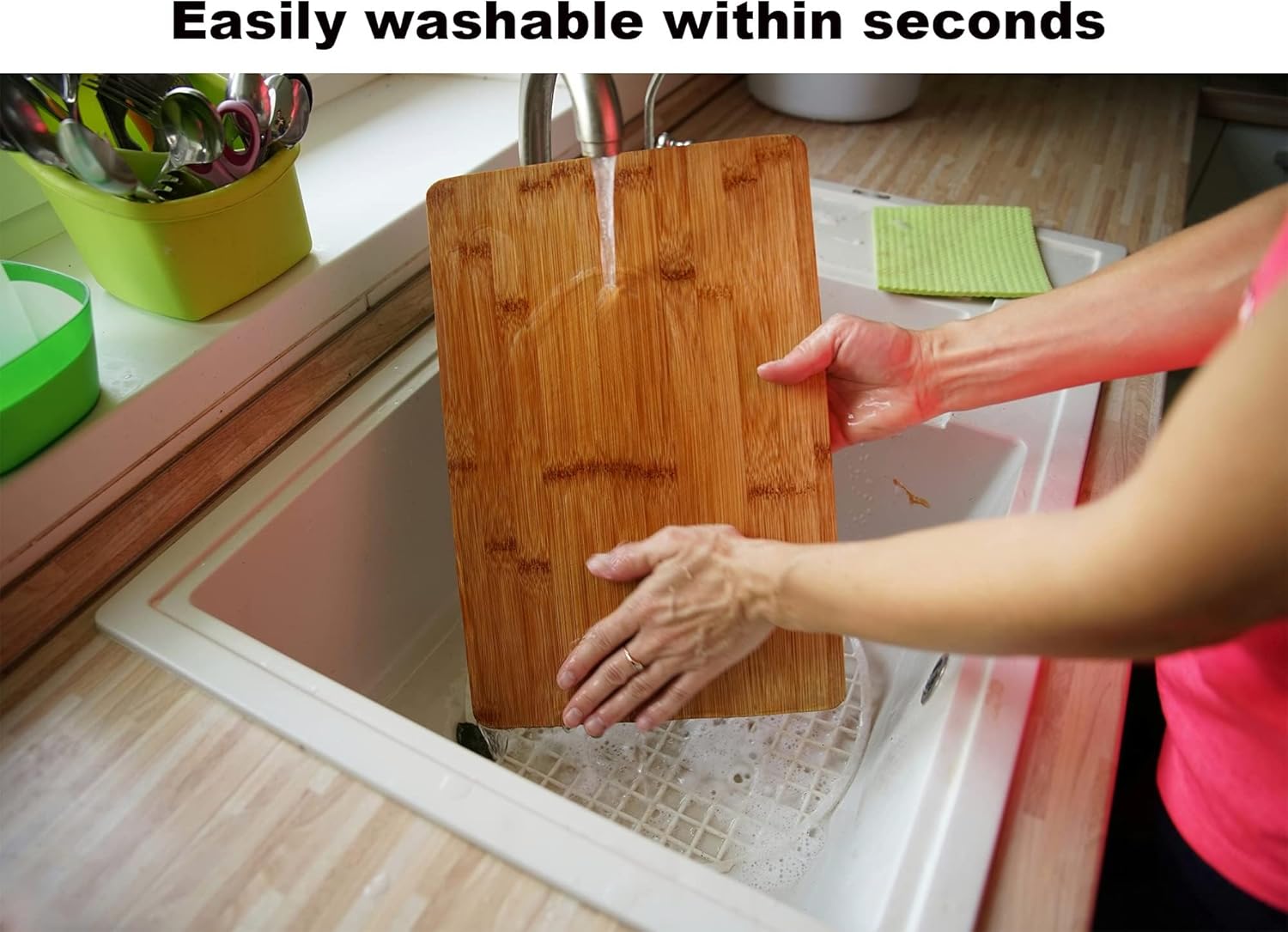 SNF Choice Bamboo Chopping Board for Kitchen, Durable Wooden Cutting Board for Chopping Vegetables Meat, Slicing Board