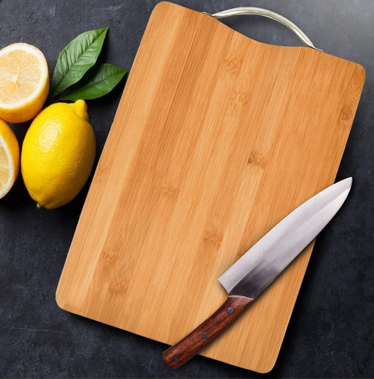 SNF Choice Bamboo Chopping Board for Kitchen, Durable Wooden Cutting Board for Chopping Vegetables Meat, Slicing Board