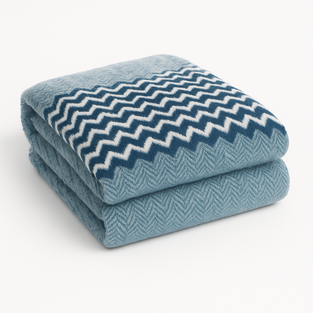 SNF Choice Chevron Pattern Throw Blanket, Plush Knit, Modern Home Decor for Bedroom, Living Room, Couch Cover (Beige)