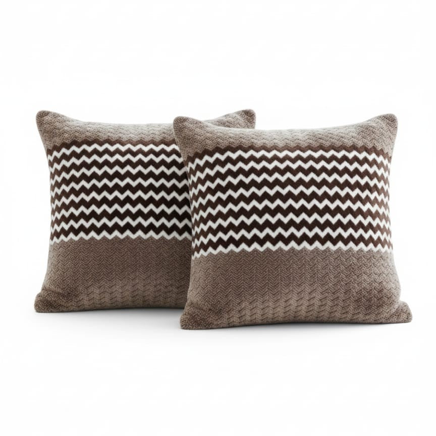 SNF Choice Decorative Throw Pillow Cushions, Chevron Pattern, Set of 2